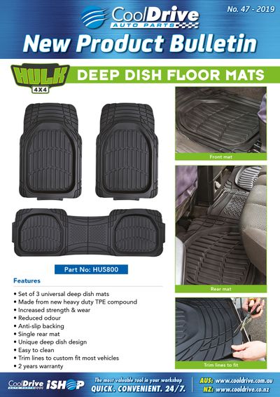 Universal deep Dish Floor Mats